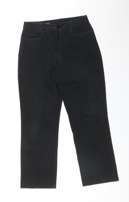 Your Sixth Sense Womens Black  Cotton Straight Jeans Size 12 L27 in Regular