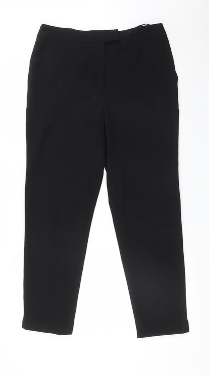 F&F Womens Black  Polyester Dress Pants Trousers Size 12 L27 in Regular