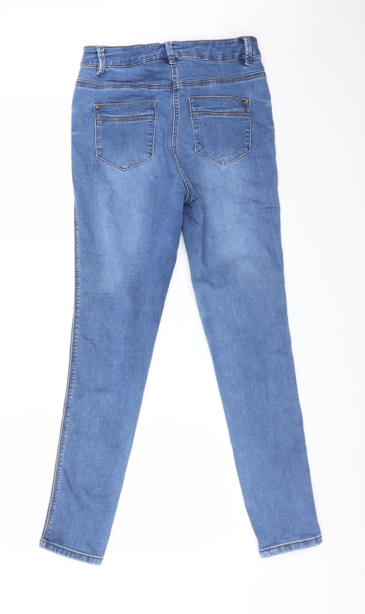 Very Womens Blue  Cotton Skinny Jeans Size 10 L28 in Regular