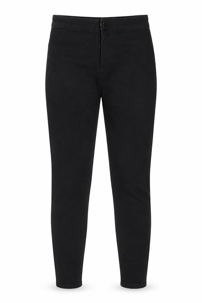 Front view of DENIM CO women’s black cotton jegging jeans, size UK 12, 26-inch leg regular