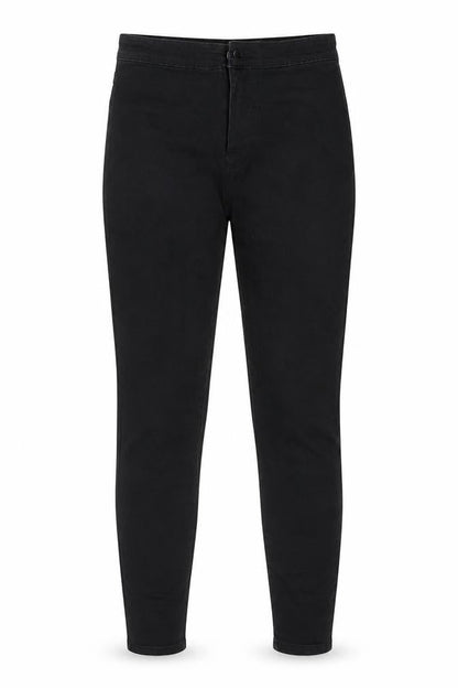 Front view of DENIM CO women’s black cotton jegging jeans, size UK 12, 26-inch leg regular