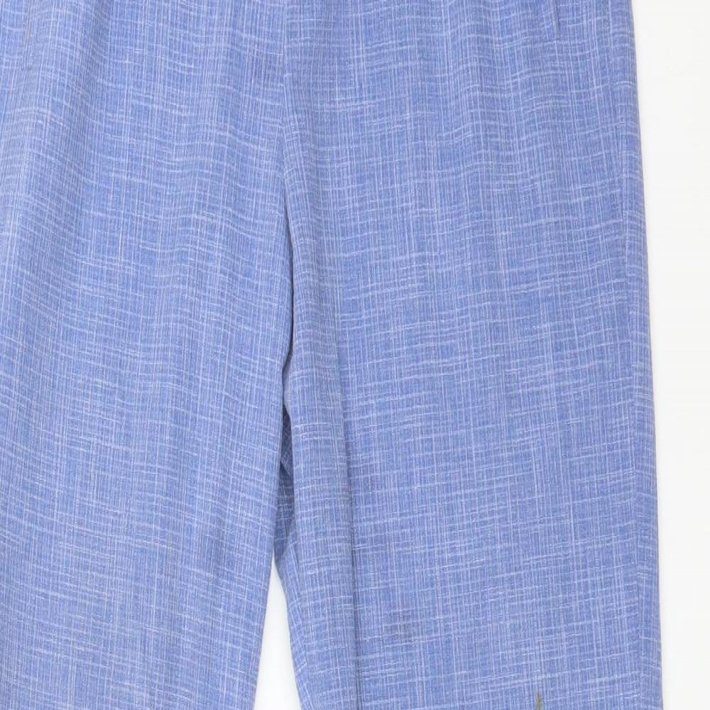 Close-up detail of Cotswold women’s blue polyester trousers, size UK 10, 29-inch leg regular