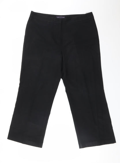 Womens UK Size 14 M&S Regular Fit Dress Pants Black Trousers