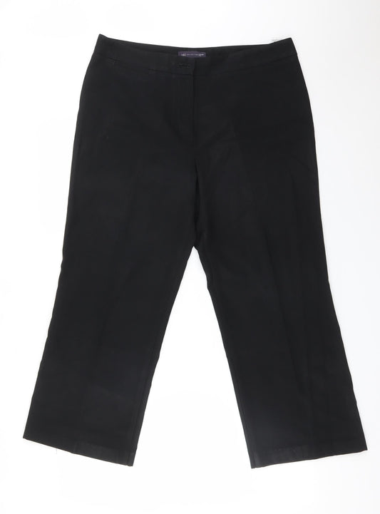 Womens UK Size 14 M&S Regular Fit Dress Pants Black Trousers