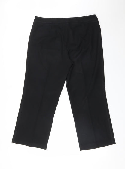 Womens UK Size 14 M&S Regular Fit Dress Pants Black Trousers