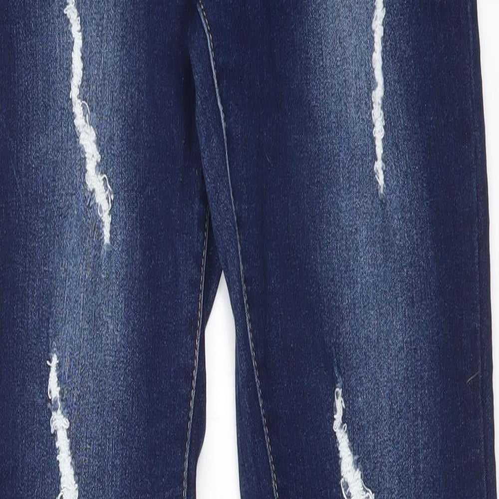HOT BOTTOM Womens Blue  Cotton Skinny Jeans Size L L31 in Regular