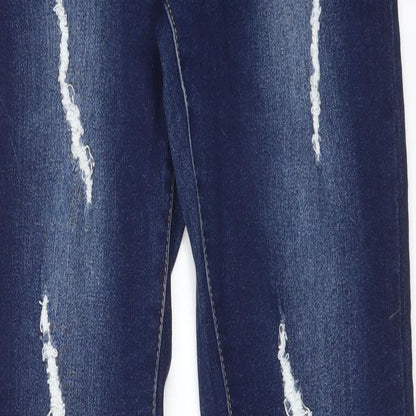 HOT BOTTOM Womens Blue  Cotton Skinny Jeans Size L L31 in Regular