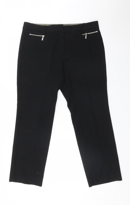 Womens UK Size 14 M&S Regular Fit Dress Pants Black Trousers