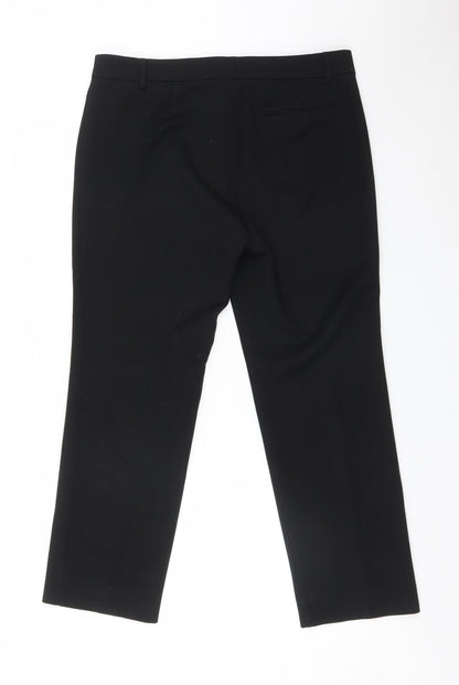 Womens UK Size 14 M&S Regular Fit Dress Pants Black Trousers
