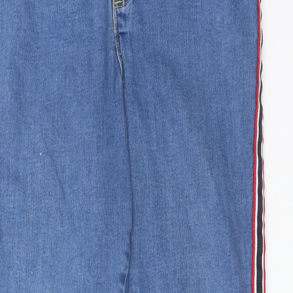 DENIM CO Womens Blue Striped Cotton Jegging Jeans Size 14 L27 in Regular