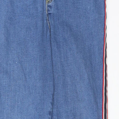 DENIM CO Womens Blue Striped Cotton Jegging Jeans Size 14 L27 in Regular