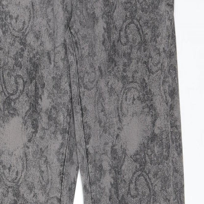FALMER Womens Grey Paisley Cotton Skinny Jeans Size 8 L30 in Regular