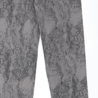 FALMER Womens Grey Paisley Cotton Skinny Jeans Size 8 L30 in Regular