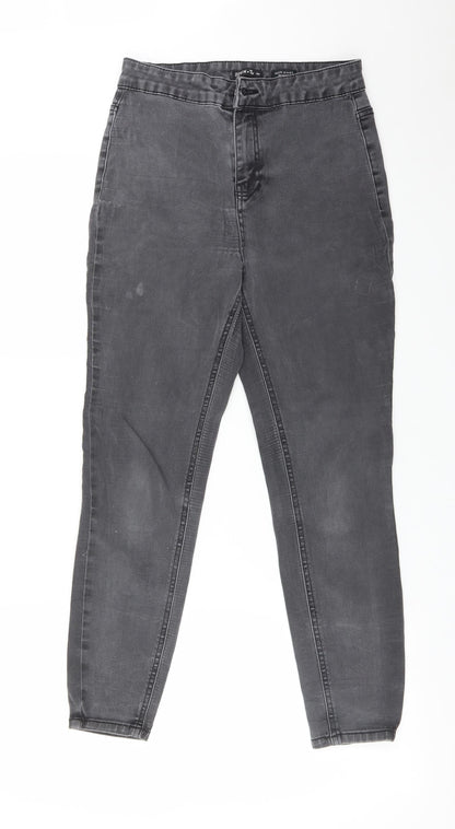 TU Womens Grey  Cotton Skinny Jeans Size 10 L25 in Regular