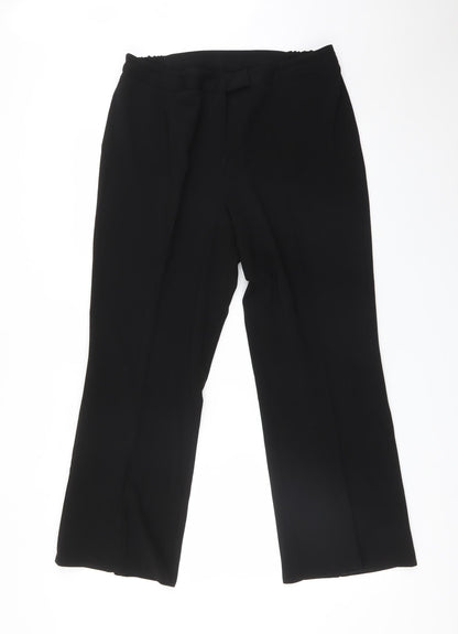 Womens UK Size 16 Agenda Regular Fit Dress Pants Black Trousers