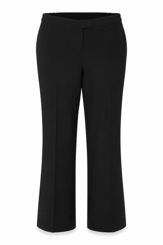 Front view of Agenda women’s black polyester dress pants trousers, size UK 16, 28-inch leg regular