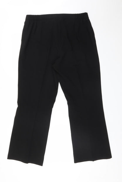 Womens UK Size 16 Agenda Regular Fit Dress Pants Black Trousers