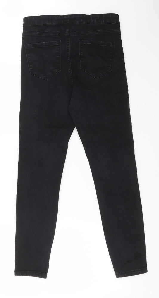 DENIM CO Womens Black  Cotton Skinny Jeans Size 14 L27 in Regular