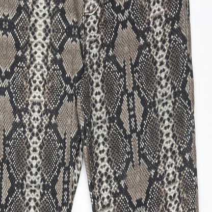 ASOS Womens Multicoloured Animal Print Cotton Skinny Jeans Size 28 L30 in Regular