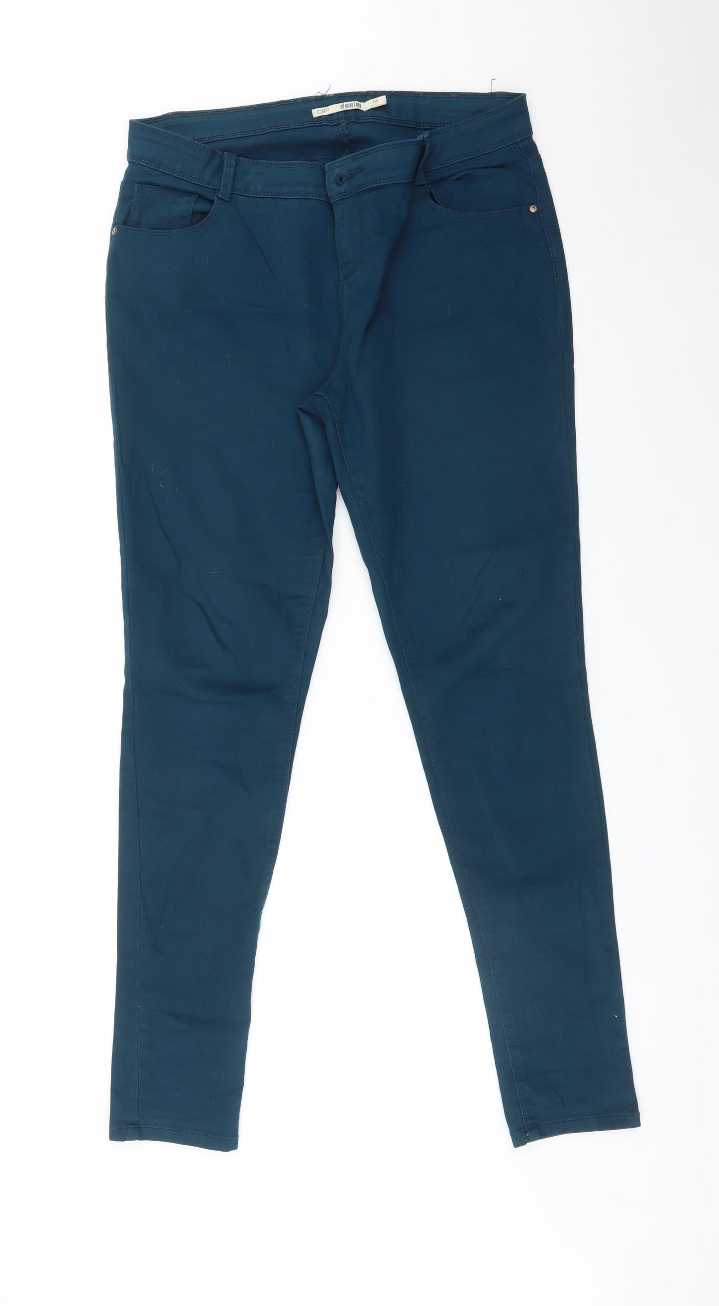Dorothy Perkins Womens Blue  Cotton Skinny Jeans Size 14 L31 in Regular