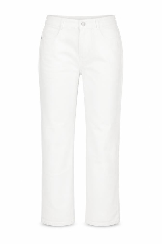 Front view of Fashion Union women’s white cotton straight jeans, size UK 8, 25-inch leg regular