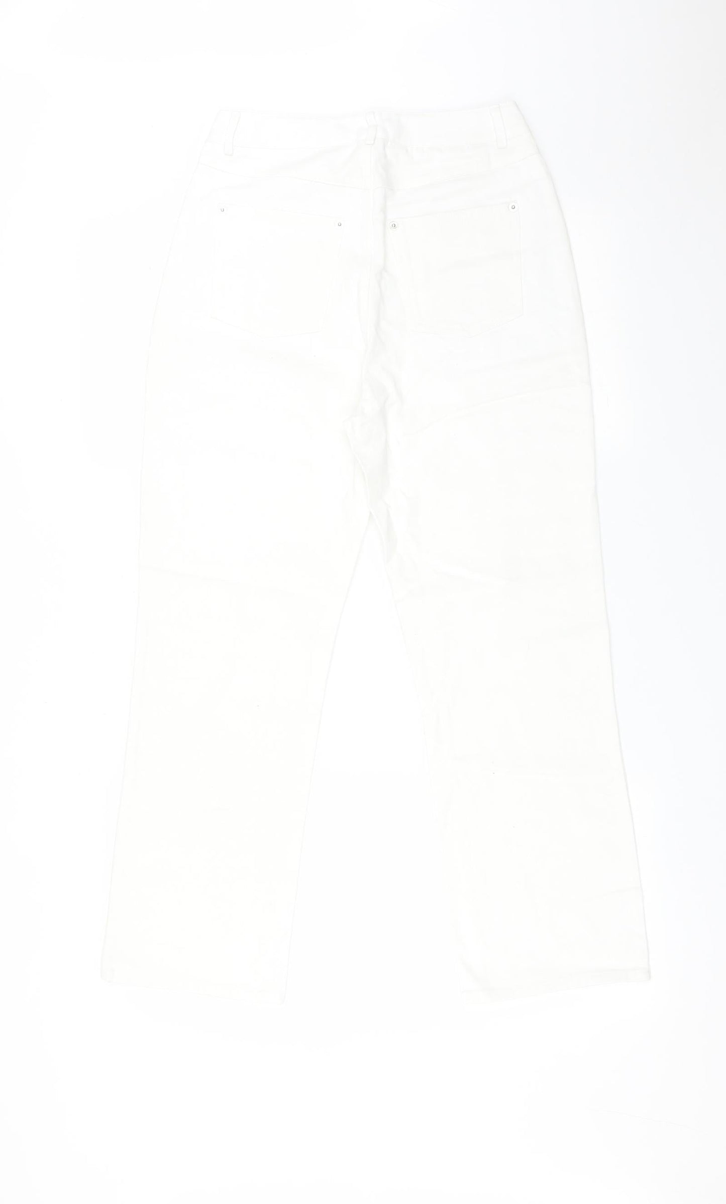 Womens UK Size 8 Fashion Union Regular Fit Straight White Jeans
