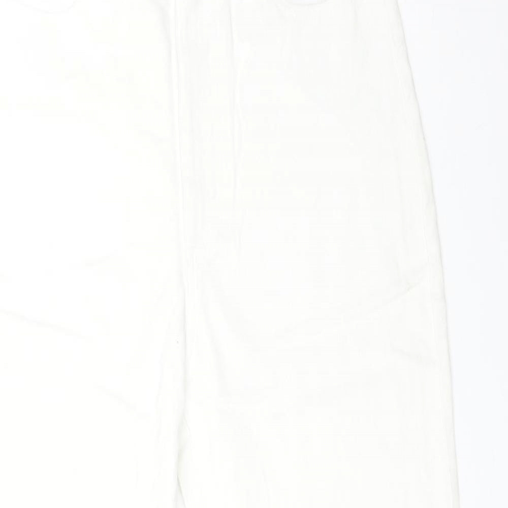 Womens UK Size 8 Fashion Union Regular Fit Straight White Jeans