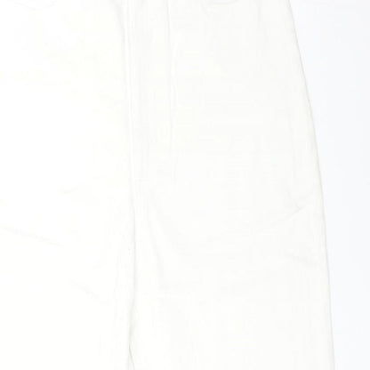 Womens UK Size 8 Fashion Union Regular Fit Straight White Jeans