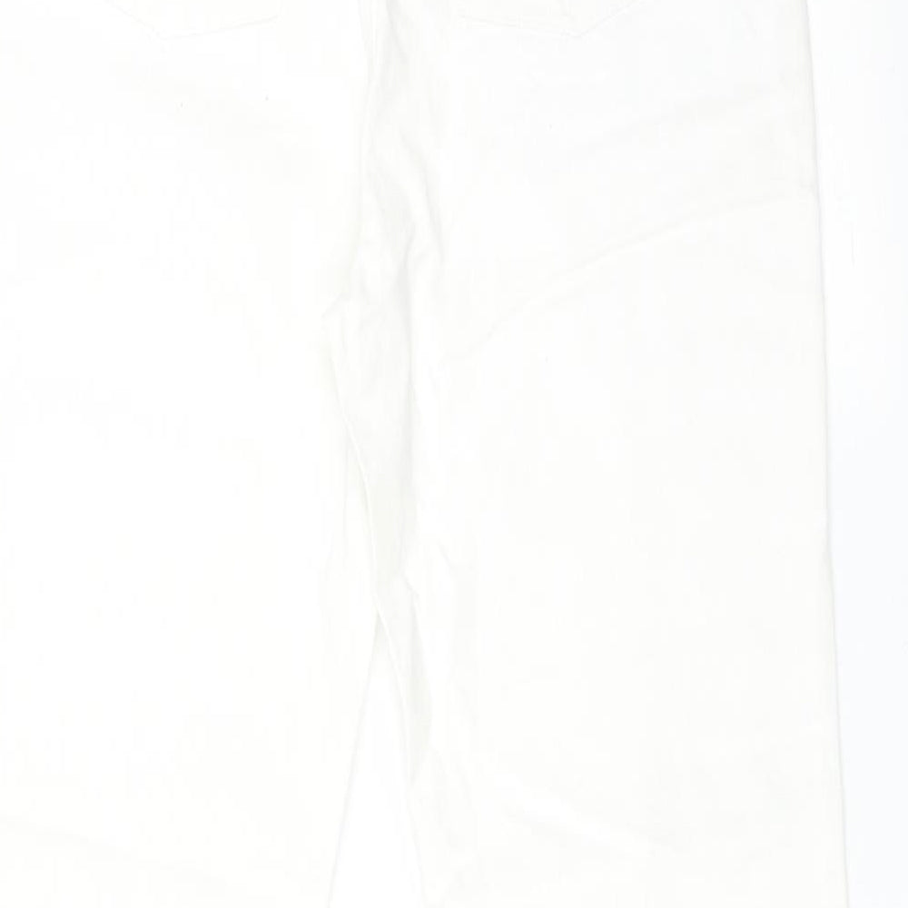 Womens UK Size 8 Fashion Union Regular Fit Straight White Jeans