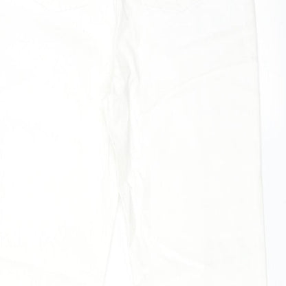 Womens UK Size 8 Fashion Union Regular Fit Straight White Jeans