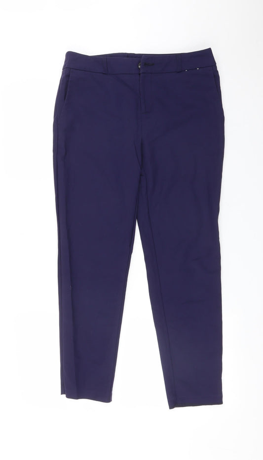 TU Womens Blue  Cotton Dress Pants Trousers Size 10 L25 in Regular