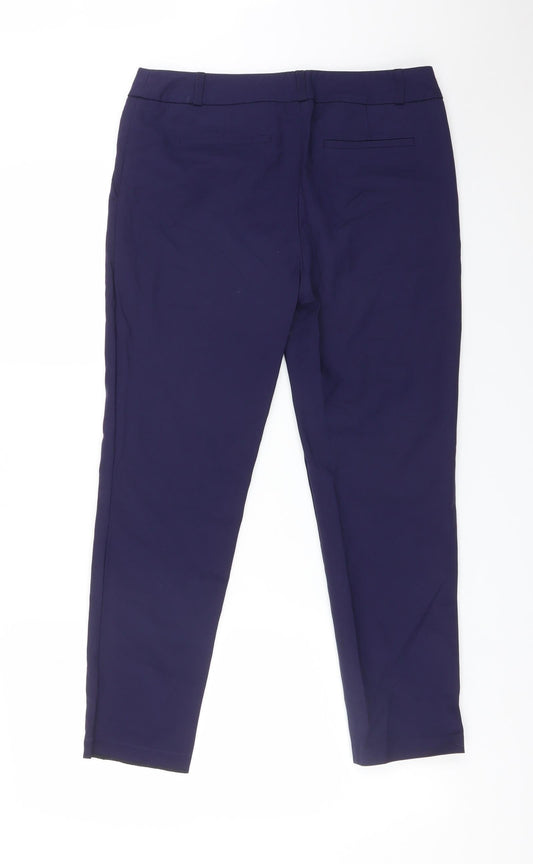 TU Womens Blue  Cotton Dress Pants Trousers Size 10 L25 in Regular