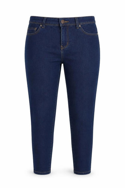 Front view of DENIM CO women’s blue cotton jegging jeans, size UK 8, 25-inch leg regular