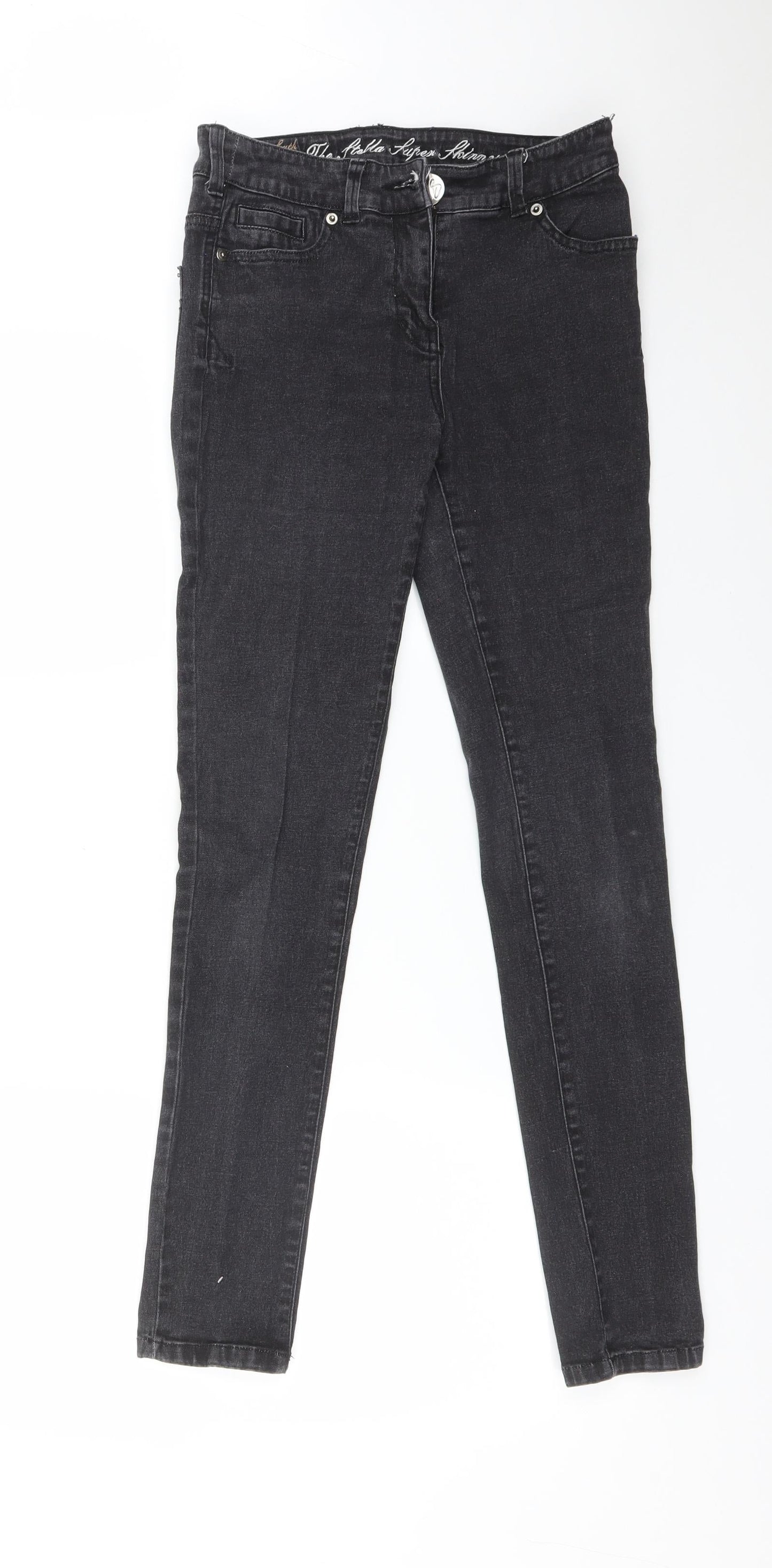 Womens UK Size 10 Preworn Regular Fit Skinny Black Jeans