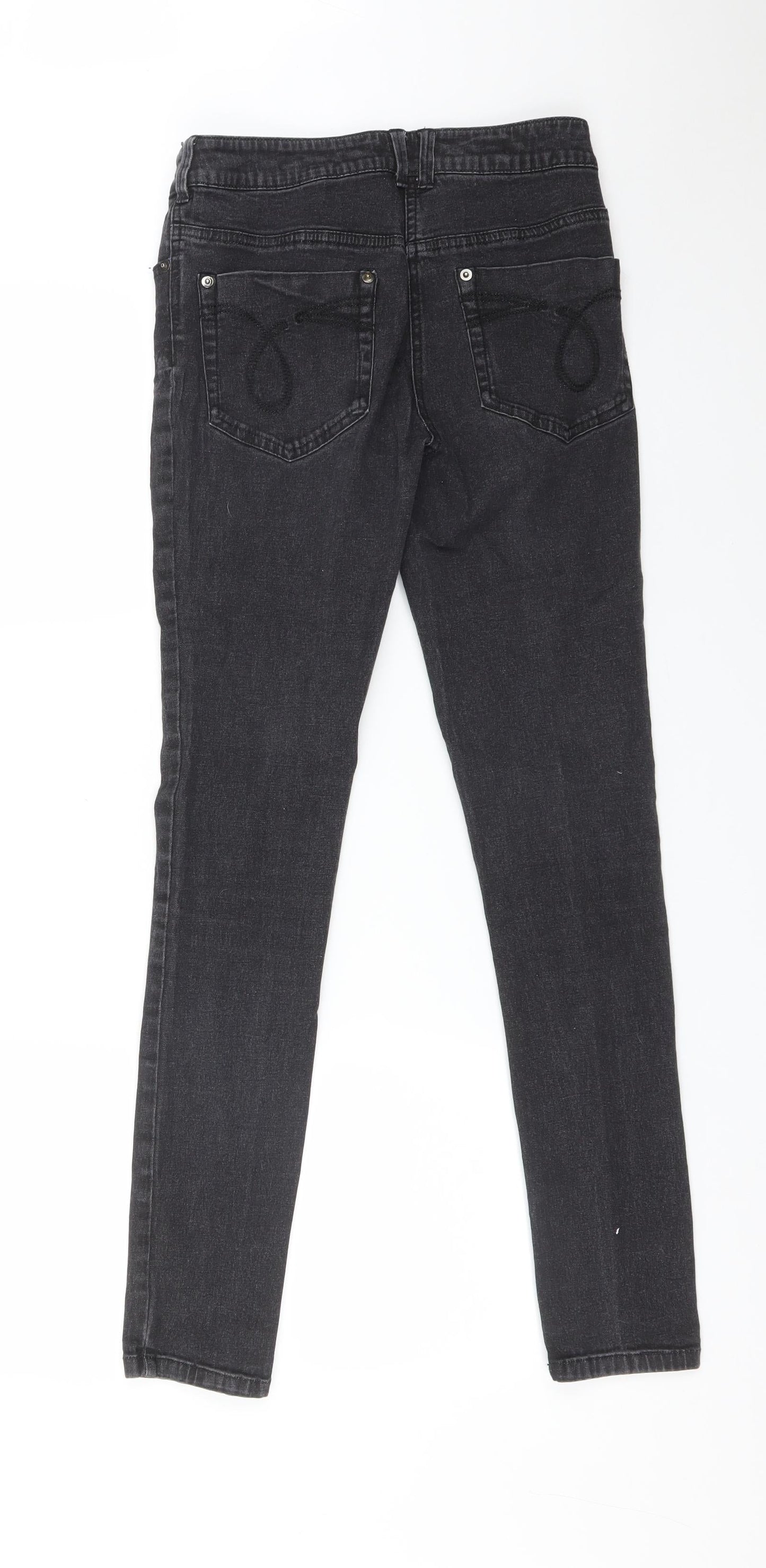 Womens UK Size 10 Preworn Regular Fit Skinny Black Jeans