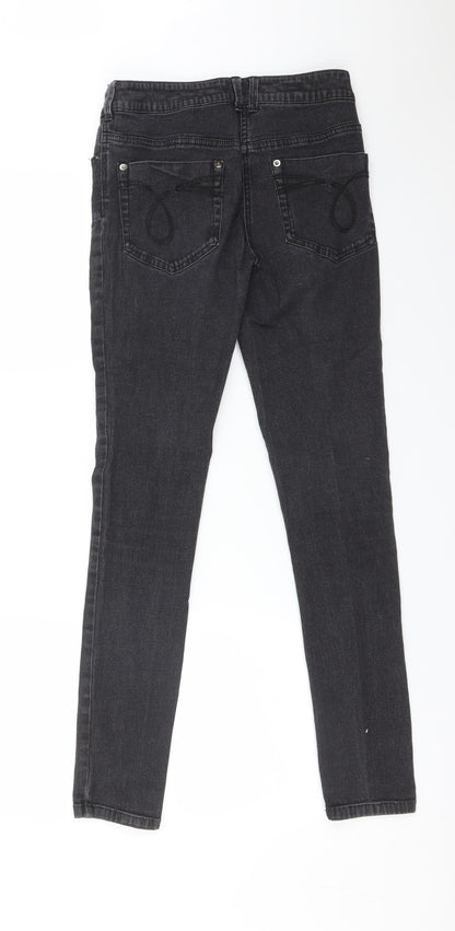 Womens UK Size 10 Preworn Regular Fit Skinny Black Jeans