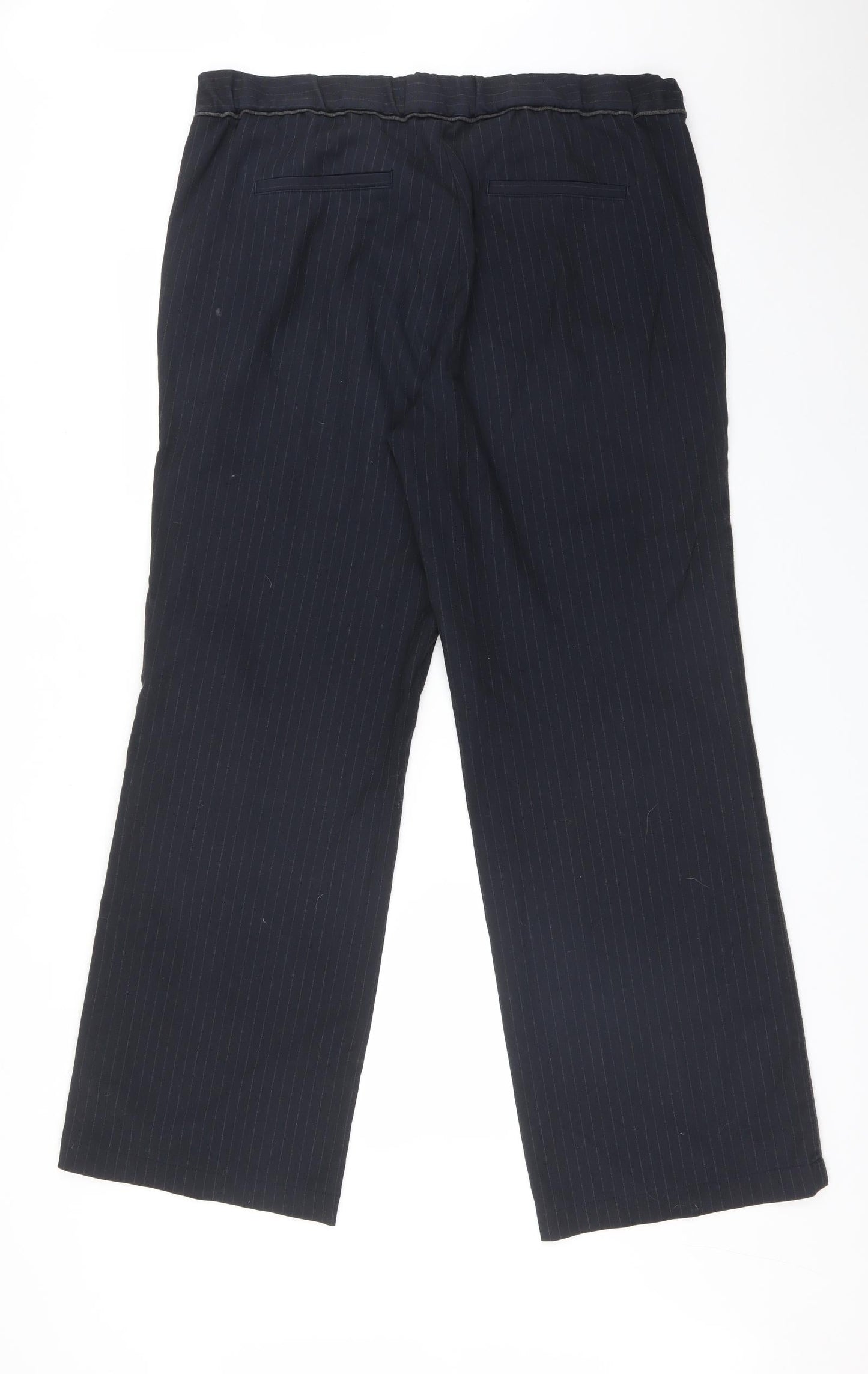 EDC Womens Blue Striped Polyester Trousers  Size 4 L31 in Regular