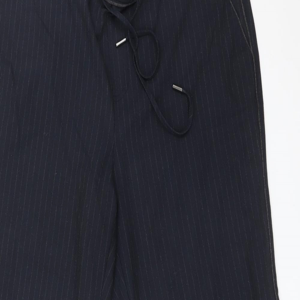 EDC Womens Blue Striped Polyester Trousers  Size 4 L31 in Regular