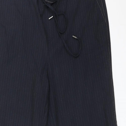 EDC Womens Blue Striped Polyester Trousers  Size 4 L31 in Regular