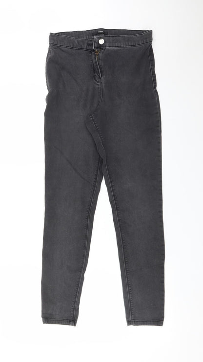 George Womens Black  Cotton Skinny Jeans Size 12 L28 in Regular