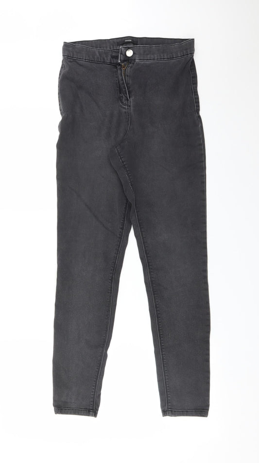 George Womens Black  Cotton Skinny Jeans Size 12 L28 in Regular