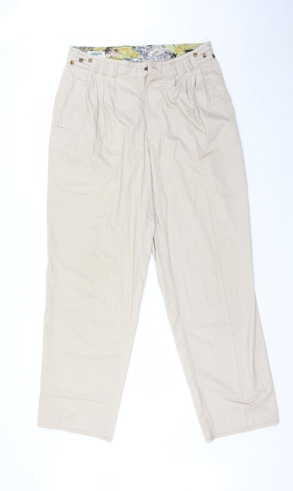 MDNTI Womens Beige  Cotton Chino Trousers Size 32 L32 in Regular