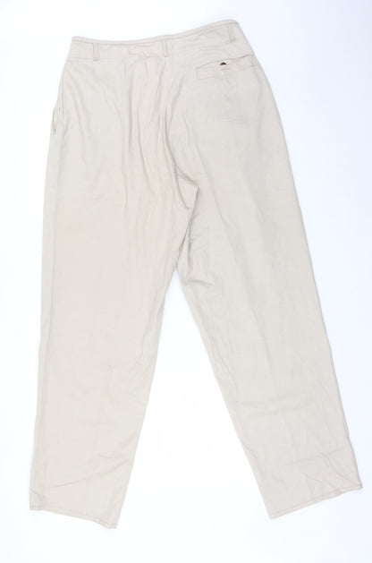 MDNTI Womens Beige  Cotton Chino Trousers Size 32 L32 in Regular