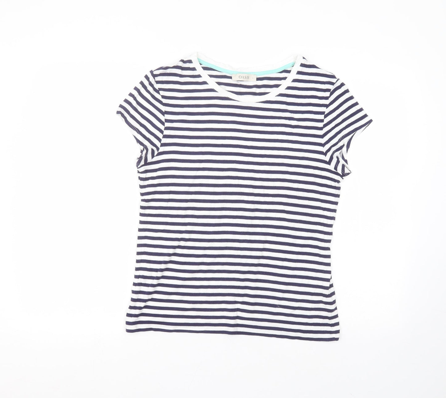 Womens UK Size L Oasis White Basic T-Shirt