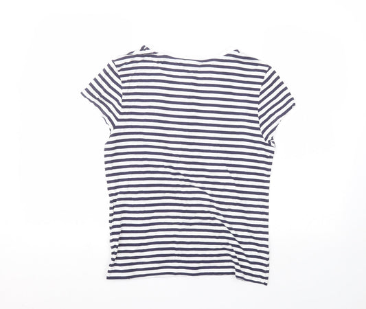 Womens UK Size L Oasis White Basic T-Shirt