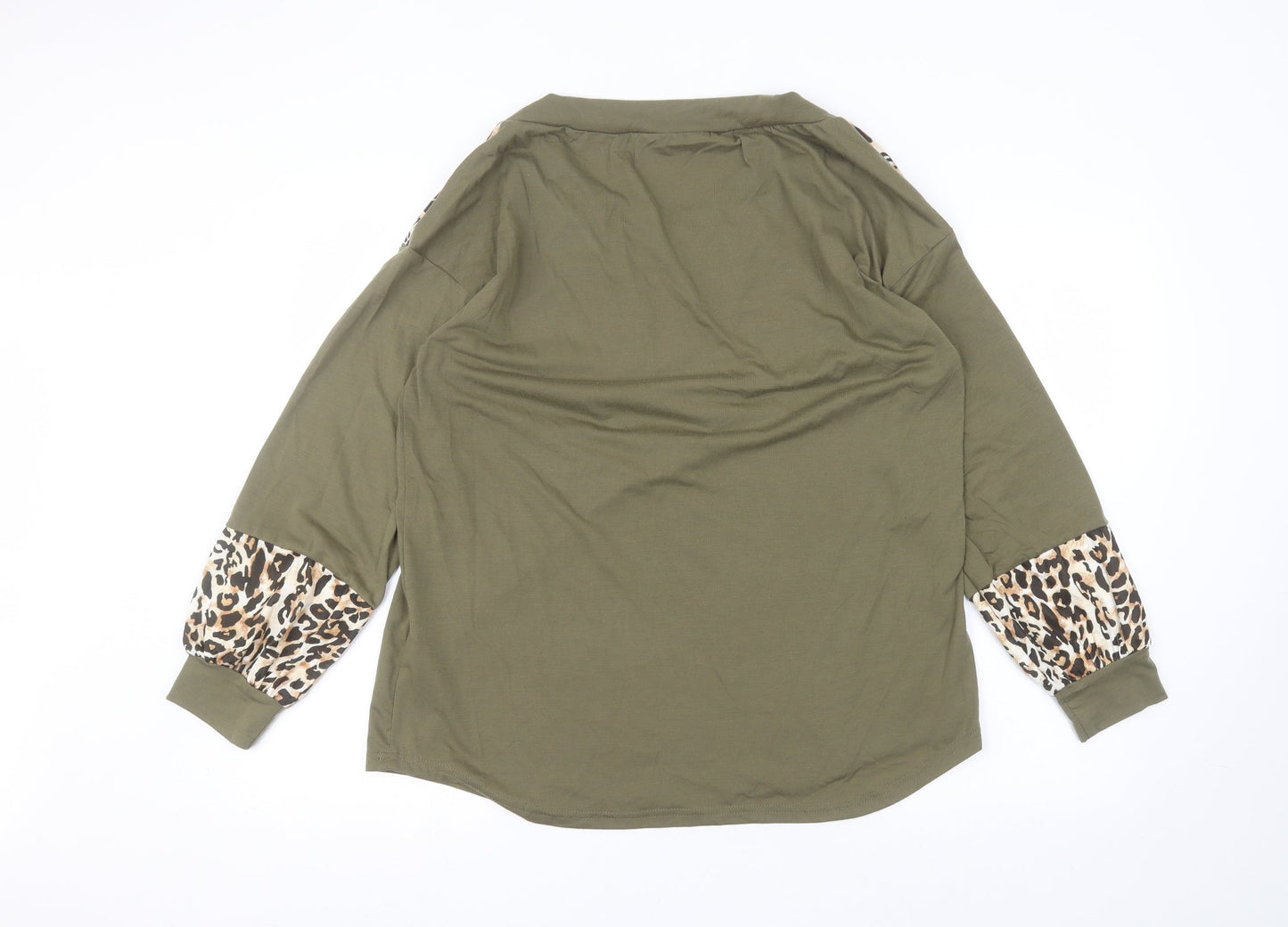 SheIn Womens Green  Polyester Basic T-Shirt Size M Round Neck