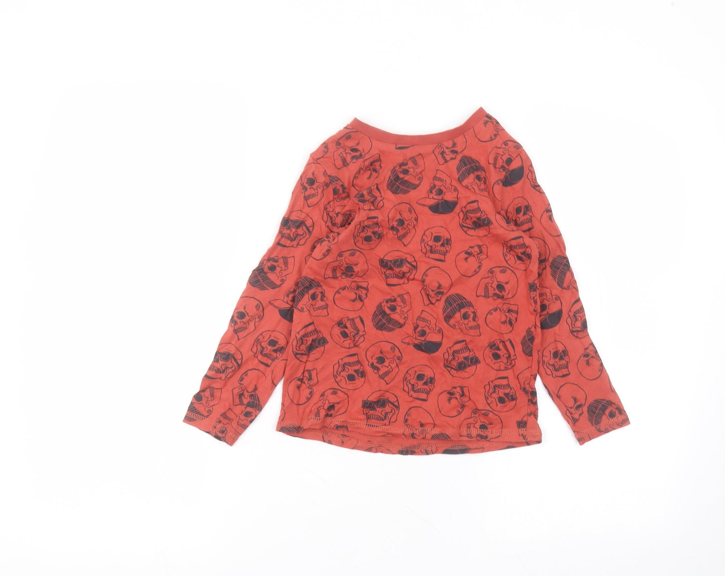 George Boys Orange  Cotton Basic T-Shirt Size 5-6 Years Round Neck
