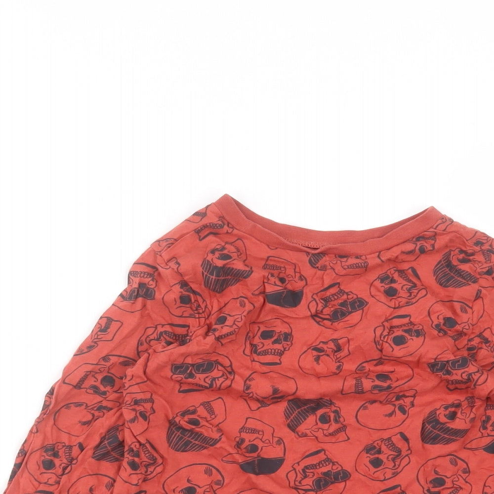 George Boys Orange  Cotton Basic T-Shirt Size 5-6 Years Round Neck