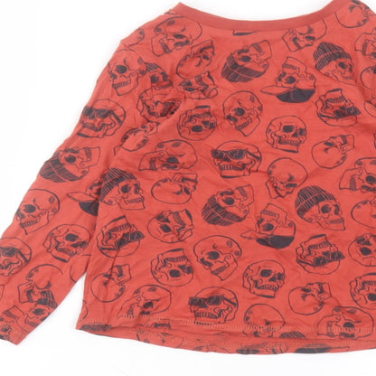 George Boys Orange  Cotton Basic T-Shirt Size 5-6 Years Round Neck