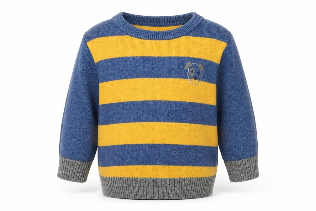 Front view of Next Baby Yellow Cotton jumper, size 6-9, Months